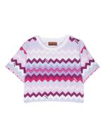 Missoni Kids t-shirt en coton à imprimé zig-zag - Rose