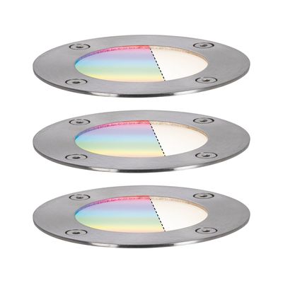 Paulmann Boden Einbauleuchten Starterset RGBW 94275 Verlichtingssysteem Plug&Shine ZigBee LED 3.6 W Warmwit Zilver