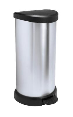 Curver Deco Bins Pedaalemmer 40 liter - Zilver met/Zwart Curver Deco Bins Pedaalemmer 40 liter - Zilver met/Zwart