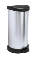 Curver Deco Bins Pedaalemmer 40 liter - Zilver met/Zwart