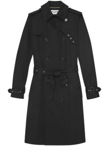 Saint Laurent trench à taille ceinturée - Noir