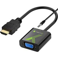 Techly HDMI - VGA+3.5mm M/F HDMI VGA+3.5mm Zwart kabeladapter/verloopstukje - thumbnail