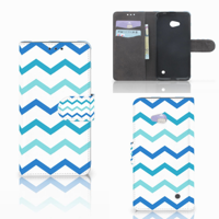 Microsoft Lumia 640 Telefoon Hoesje Zigzag Blauw