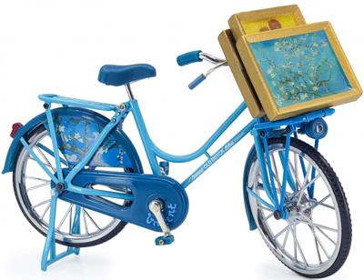 Matix miniatuurfiets bloesem Van Gogh 30 cm metaal blauw