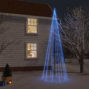 VidaXL Kerstboom met grondpin 732 LED&apos;s blauw 500 cm