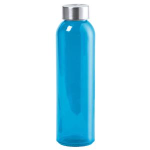 Waterfles/drinkfles AQUAMAN - glas - Blauw - met RVS dop - 500 ml - Sportfles - Bidon