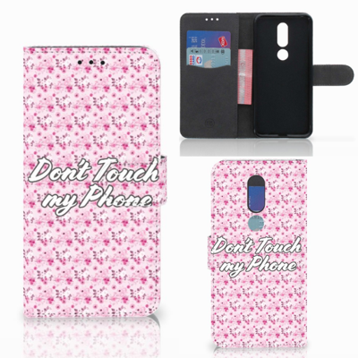 Nokia 7.1 Portemonnee Hoesje Flowers Pink DTMP