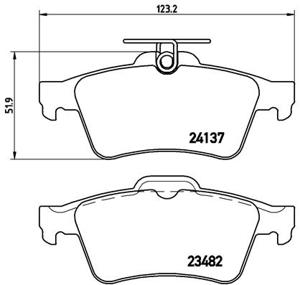 Remmenset, remschijf BREMBO, Remschijftype: Binnen geventileerd, Inbouwplaats: Achteras: , u.a. für Ford, Volvo