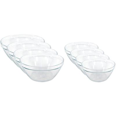 Set van 12x glazen snackschaaltjes/keukenschaaltjes Pompei 14 en 10 cm - Snack en tapasschalen