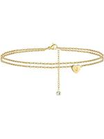 strand Dubbele Keten Hart Brief Enkelbandje