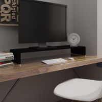 TV-meubel/monitorverhoger zwart 100x30x13 cm glas - thumbnail