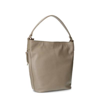 Manfield leren schoudertas taupe