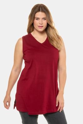 Ulla Popken Top, relaxed, V-hals, brede bandjes zijsplitten - Grote Maten