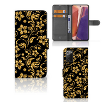 Samsung Galaxy Note 20 Hoesje Gouden Bloemen