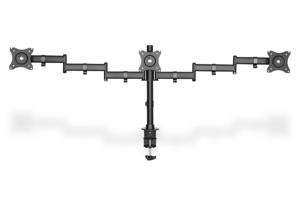 Digitus DA-90362 Monitor-tafelbeugel 3-voudig 38,1 cm (15) - 68,6 cm (27) Zwart Draaibaar, In hoogte verstelbaar, Kantelbaar, Zwenkbaar, Roteerbaar