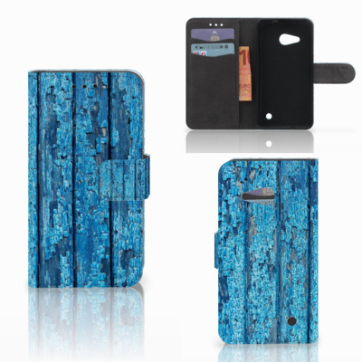 Microsoft Lumia 550 Book Style Case Wood Blue