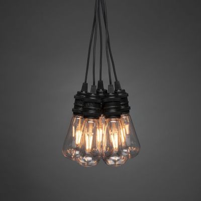 Konstsmide 2351-800 Lichtketting Buiten werkt op het lichtnet Aantal lampen 10 LED Barnsteen Verlichte lengte: 9.15 m Dimbaar, Uitbreidbaar