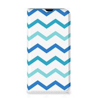 iPhone 13 Pro Hoesje met Magneet Zigzag Blauw - thumbnail