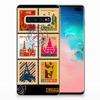 Samsung Galaxy S10 Plus Siliconen Back Cover Postzegels - thumbnail