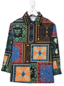 Marcelo Burlon County Of Milan Kids chemise à design patchwork - Bleu