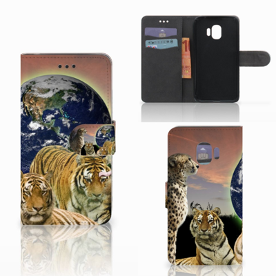 Samsung Galaxy J2 Pro 2018 Telefoonhoesje met Pasjes Roofdieren Samsung Galaxy J2 Pro 2018 Telefoonhoesje met Pasjes Roofdieren