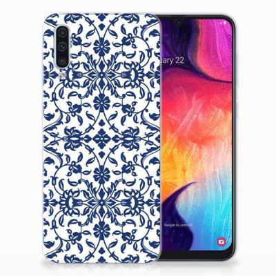 Samsung Galaxy A50 TPU Case Flower Blue Samsung Galaxy A50 TPU Case Flower Blue
