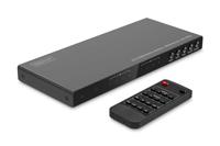 DIGITUS DS-55345 HDMI Matrix Switch 4x2-4 In 2 Uit - UHD 4K/30 Hz HDTV: 3840 x 2160p - HDCP 1.4 & HDMI 1.4b - Multi-Viewer, Split-Screen, PIP - RS232, Audio (Toslink, Stereo 3.5mm)