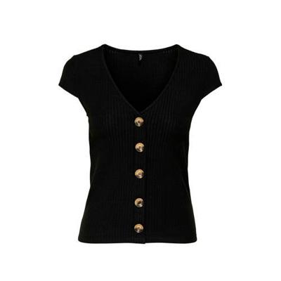ONLY 15181030 Top V-hals Korte mouw Elastaan, Polyester, Viscose