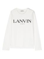 Lanvin Enfant t-shirt longues manches à logo imprimé - Blanc