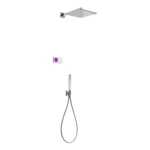 Regendouche set electronisch Tres Shower technology | Inbouw | Thermostaatkraan | 2-weg | Vierkant | Chroom