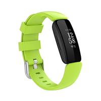 By Qubix - Compatible met Fitbit Inspire 2 & Ace 3 - Sportbandje met gesp - Maat: Small - Groen - Compatible fitbit bandje
