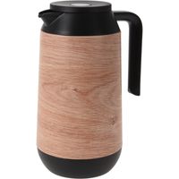 1x Koffie/thee thermoskan houtlook 1000 ml