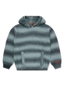 Missoni Kids hoodie en maille à rayures - Gris