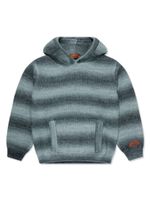 Missoni Kids hoodie en maille à rayures - Gris