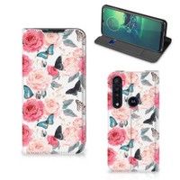 Motorola G8 Plus Smart Cover Butterfly Roses - thumbnail