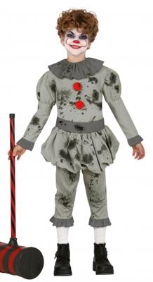 Fiestas Guirca clownspak horror polyester grijs maat 5 6 jaar Fiestas Guirca clownspak horror polyester grijs maat 5 6 jaar