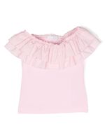 Monnalisa t-shirt en coton à volants - Rose