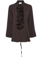 P.A.R.O.S.H. Blouse met ruchedetail - Bruin