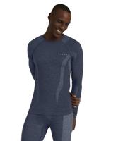 FALKE Heren Top van onderlaag Wool-Tech Round Neck M L/s Sh wol functioneel materiaal sneldrogend 1 stuk, Blauw Capitain 6751, L