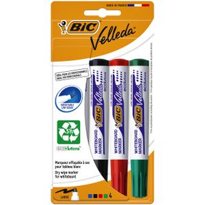 Viltstift Bic 1704 whiteboard rond assorti 1.4mm blister ÃƒÆ' 4 stuks