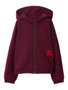 Burberry Kids hoodie zippé à logo EKD - Rouge