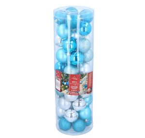 Set Kerstballen 50 Stuks Zilver/Blauw