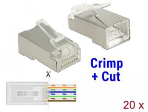 Delock 86454 RJ45 Krimp+Cut-stekker Cat.6 STP 20 stuks