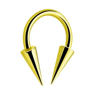 Anodised Circular Barbell met Anodised Long Cones Chirurgisch Staal 316L Circular Barbells