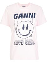 GANNI t-shirt Love Club en coton biologique - Rose