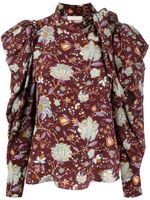 Ulla Johnson blouse en soie à fleurs - Rouge