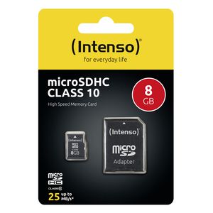 Intenso High Performance microSDHC-kaart 8 GB Class 10 Incl. SD-adapter