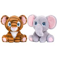 Keel Toys - Pluche knuffel dieren vriendjes set tijger en olifant 25 cm - thumbnail