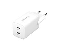 Intenso W40CC GaN USB-oplader 40 W Binnen Uitgangsstroom (max.) 3 A Aantal uitgangen: 2 x USB-C GaN, USB Power Delivery (USB-PD)