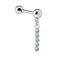 Jeweled Barbell with Charm Chirurgisch staal 316L / Belegde messing Barbells